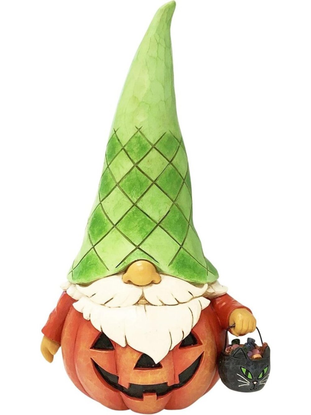 Hand-Painted Halloween Gnome Figurine - Pumpkin Trick or Treat Decor, 6.97